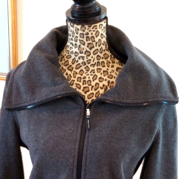 Calvin Klein Performance Ladies Zip Up Fleece Jacket Size:S Color:Gray - Picture 2 of 13